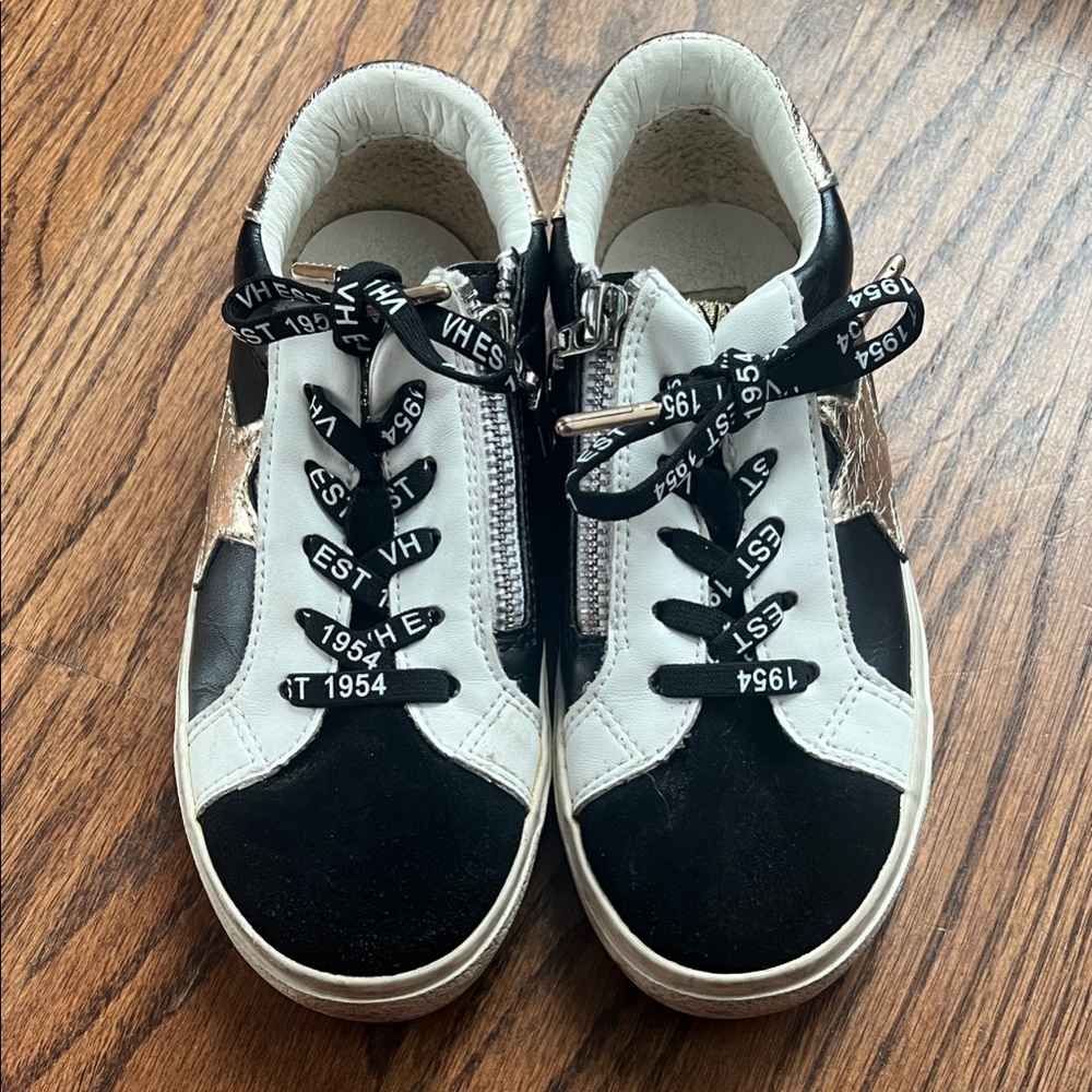 Vintage Havana Black and White Kids Sneakers